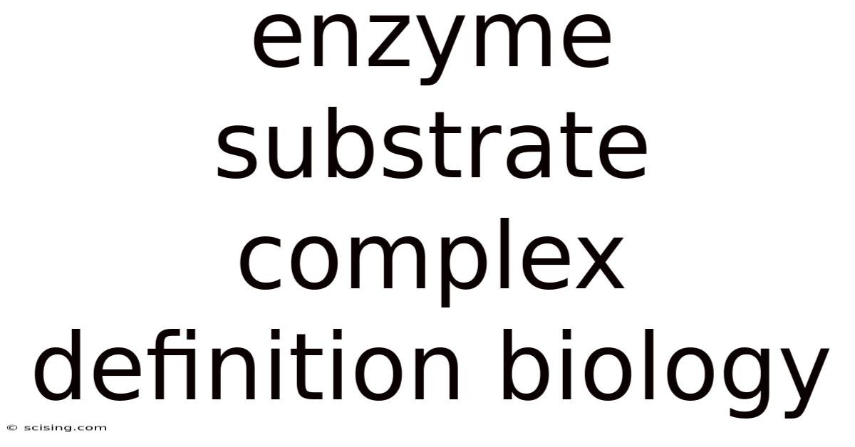 Enzyme Substrate Complex Definition Biology