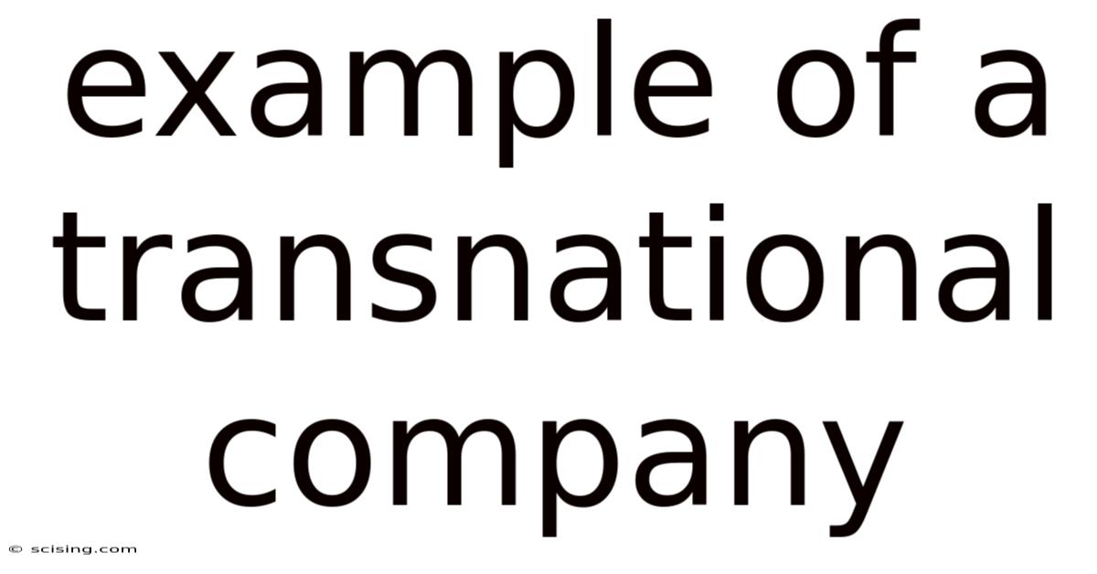 Example Of A Transnational Company
