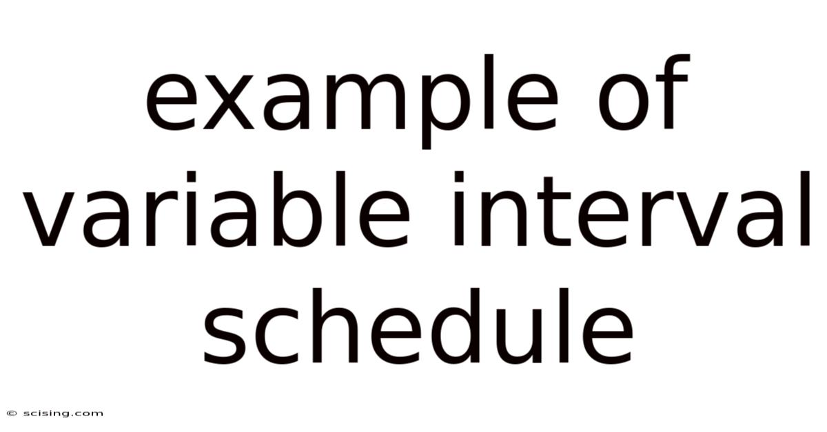 Example Of Variable Interval Schedule
