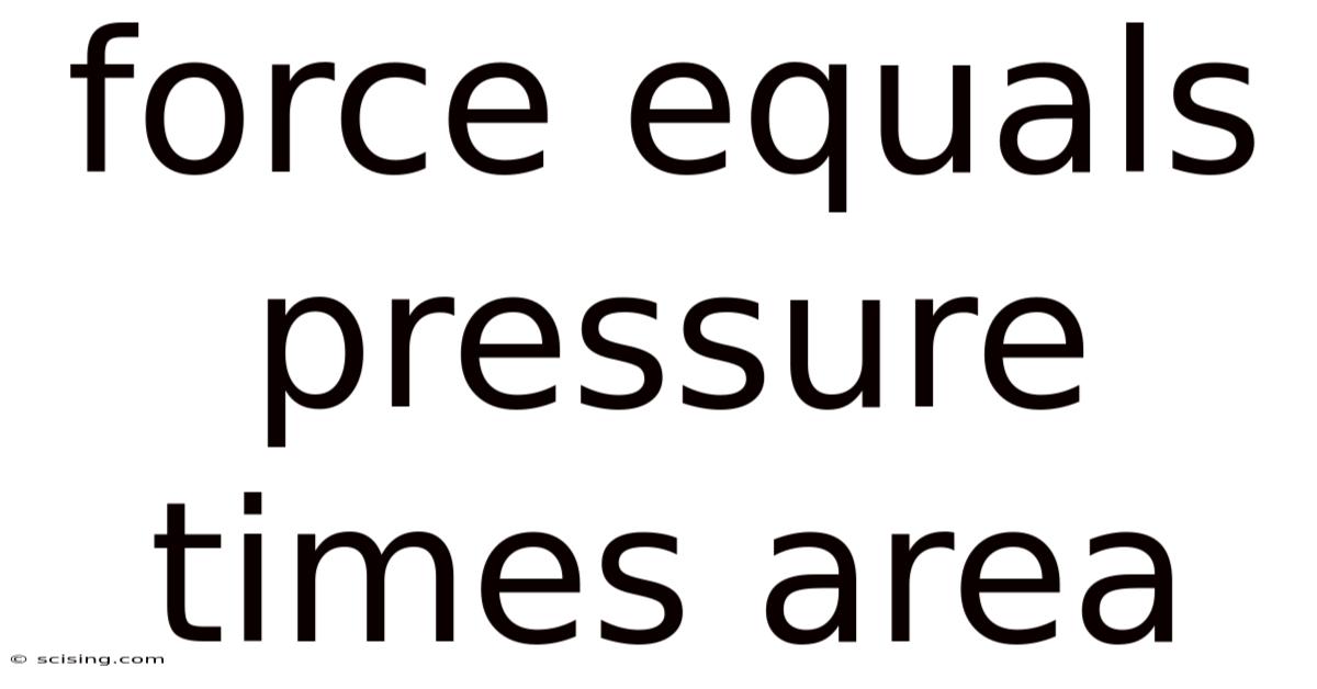 Force Equals Pressure Times Area
