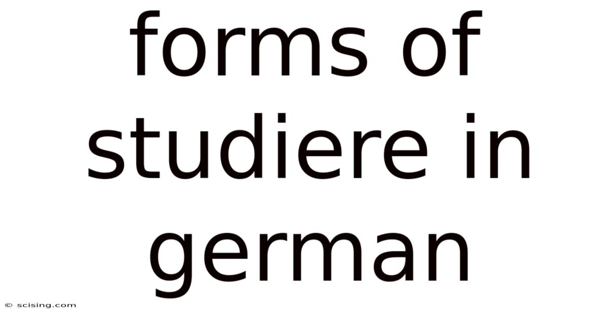 Forms Of Studiere In German