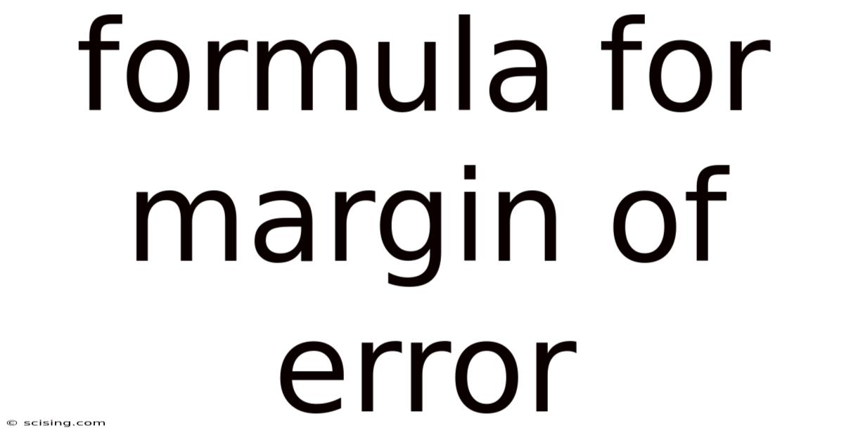Formula For Margin Of Error