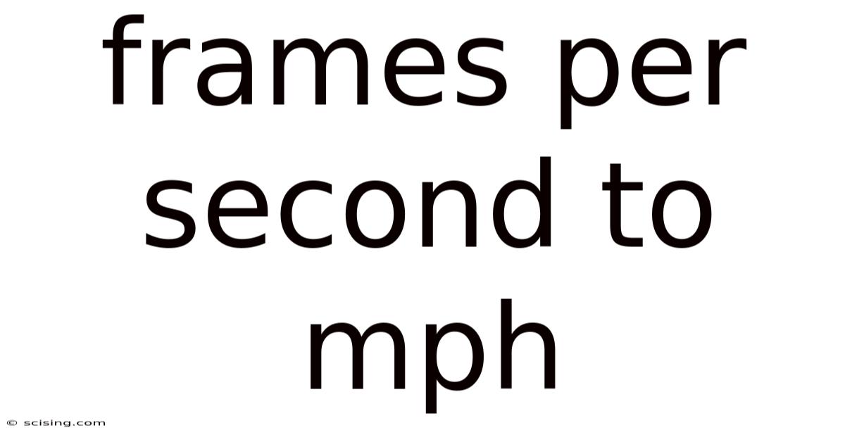 Frames Per Second To Mph