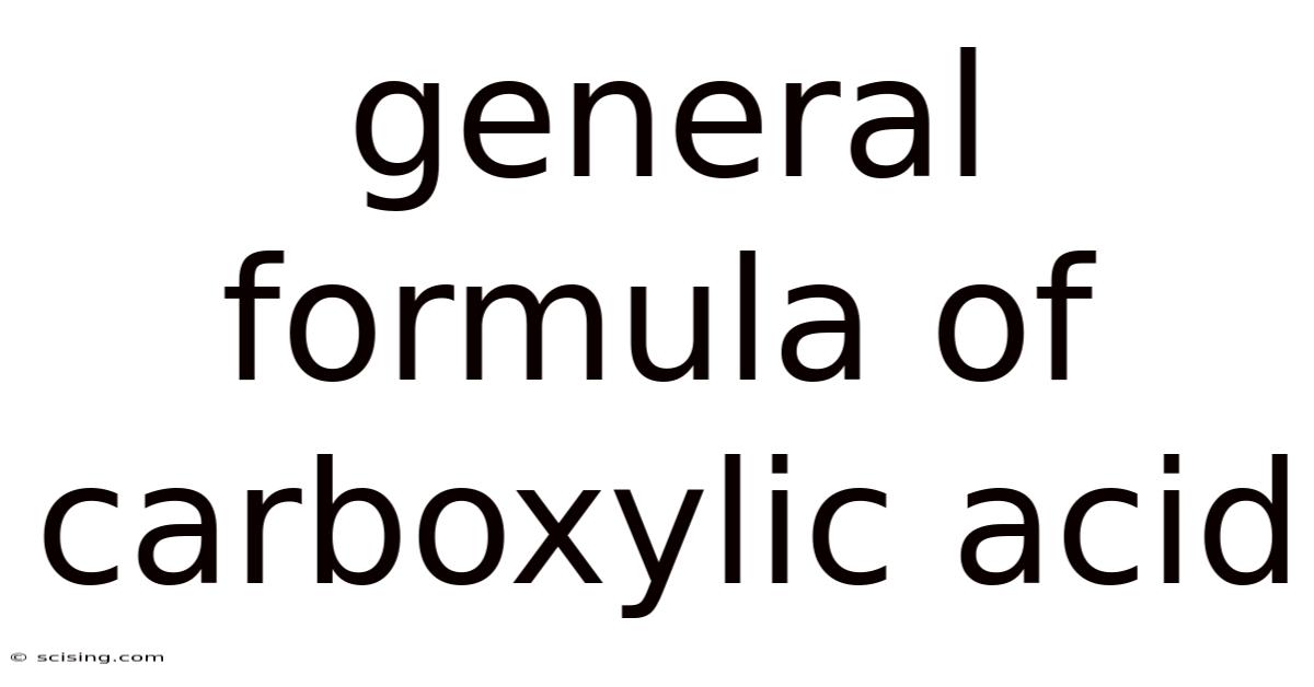 General Formula Of Carboxylic Acid