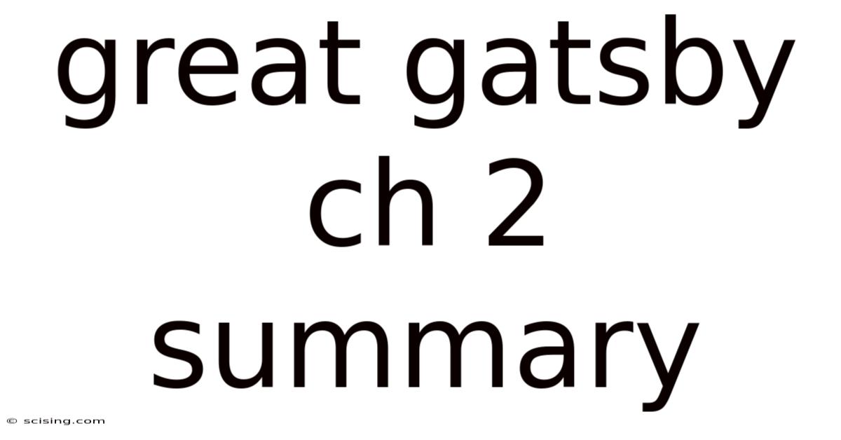 Great Gatsby Ch 2 Summary