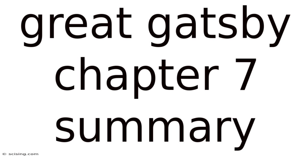 Great Gatsby Chapter 7 Summary
