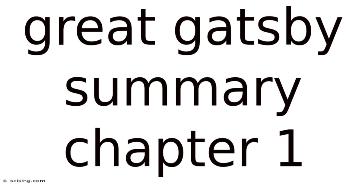 Great Gatsby Summary Chapter 1