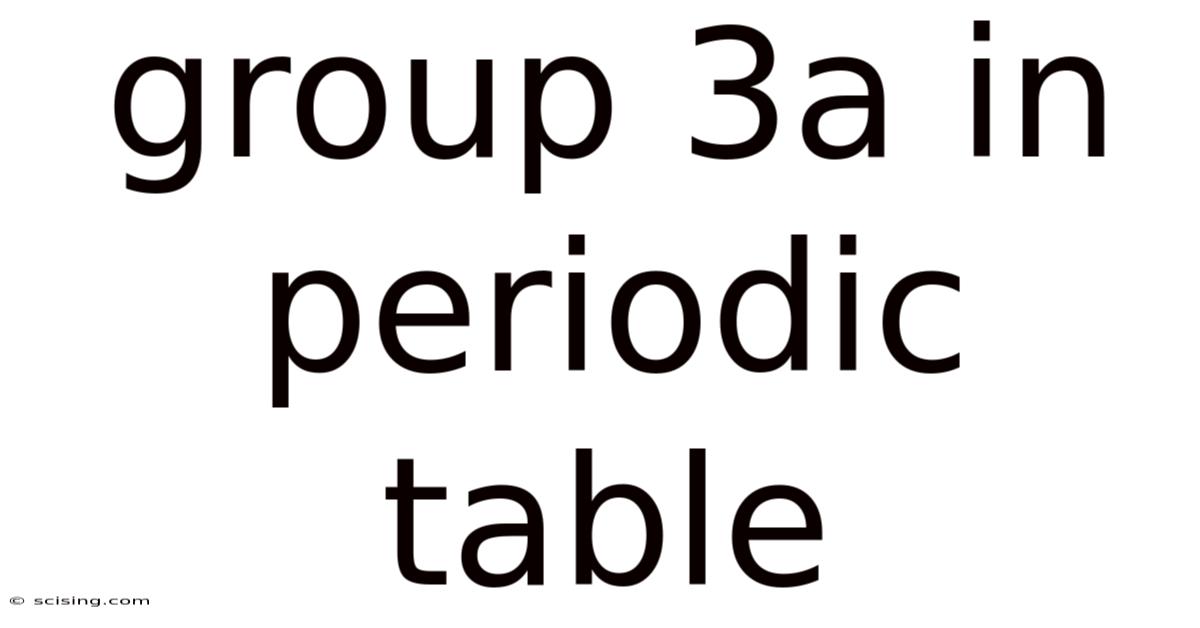 Group 3a In Periodic Table