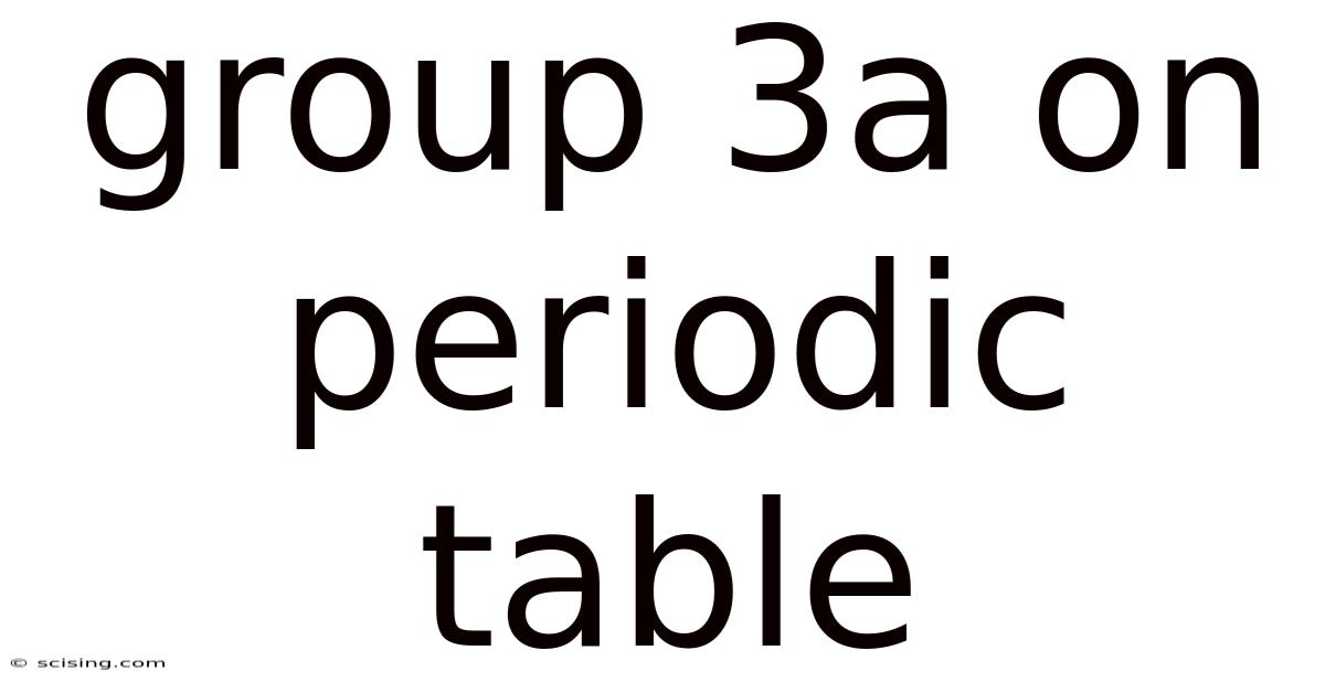 Group 3a On Periodic Table