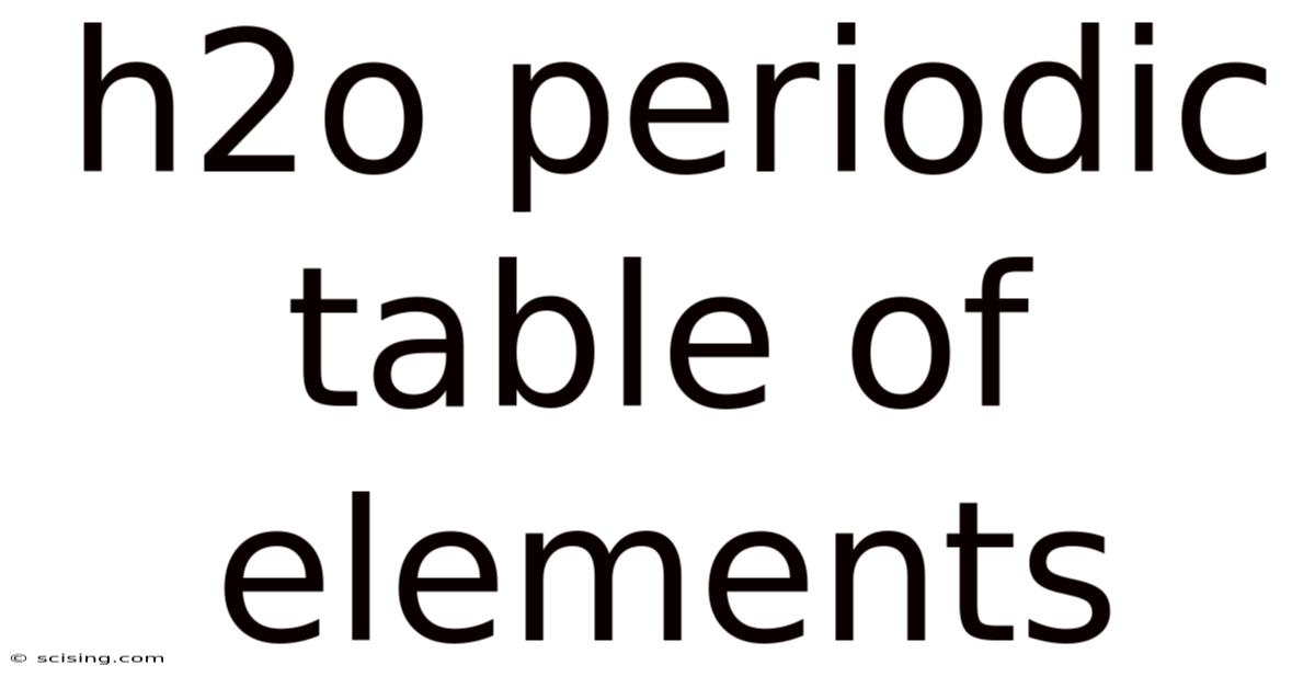 H2o Periodic Table Of Elements