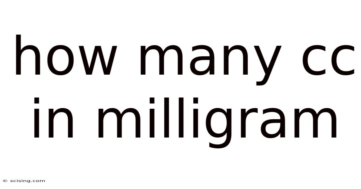 How Many Cc In Milligram