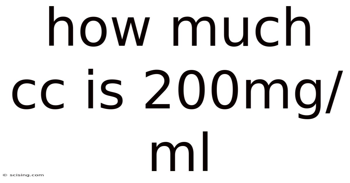 How Much Cc Is 200mg/ml