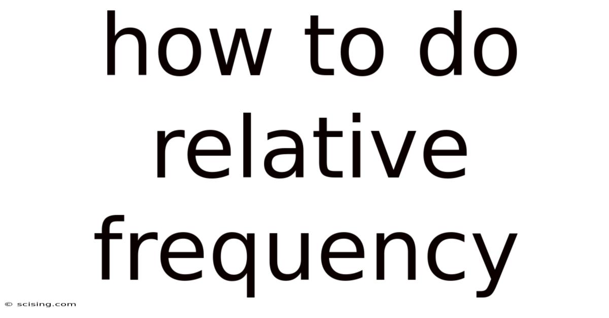 How To Do Relative Frequency