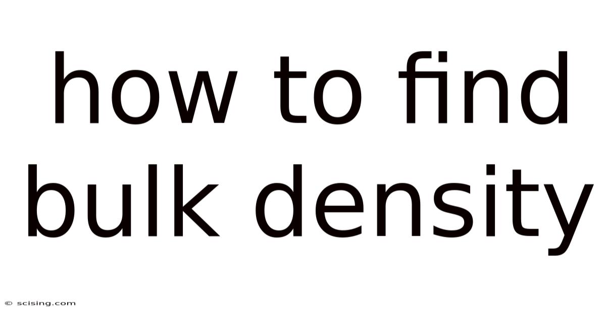 How To Find Bulk Density