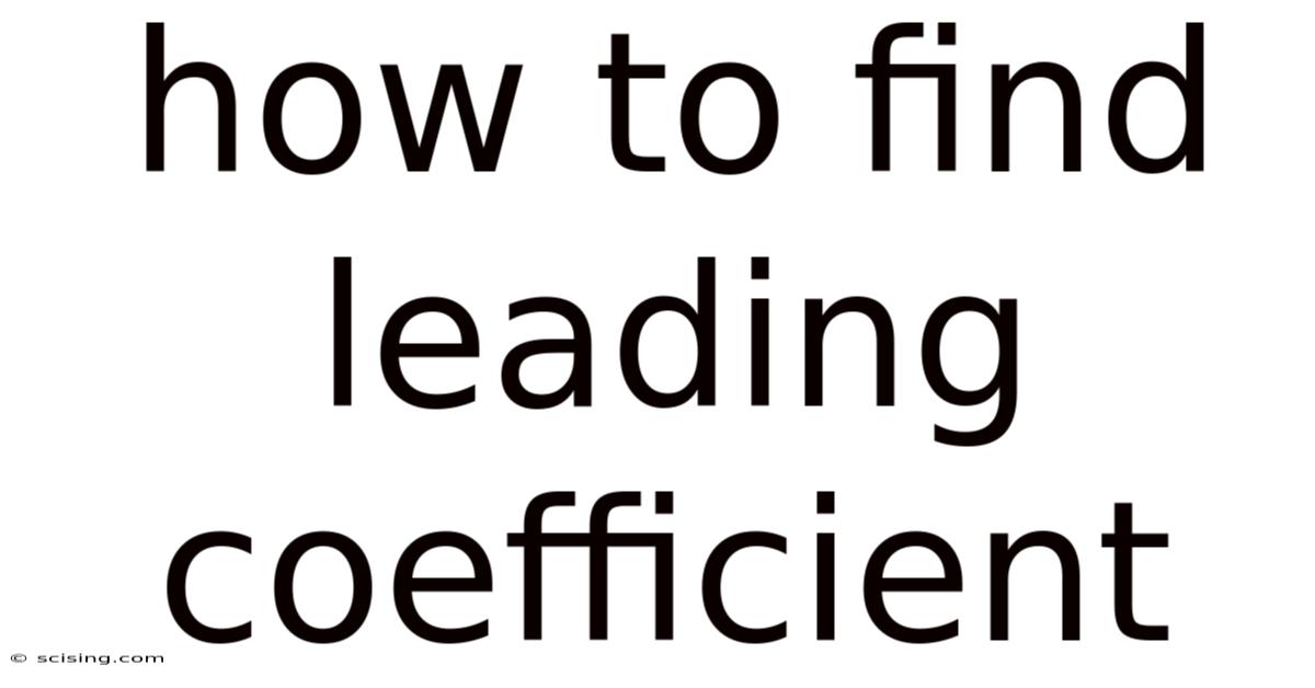 How To Find Leading Coefficient