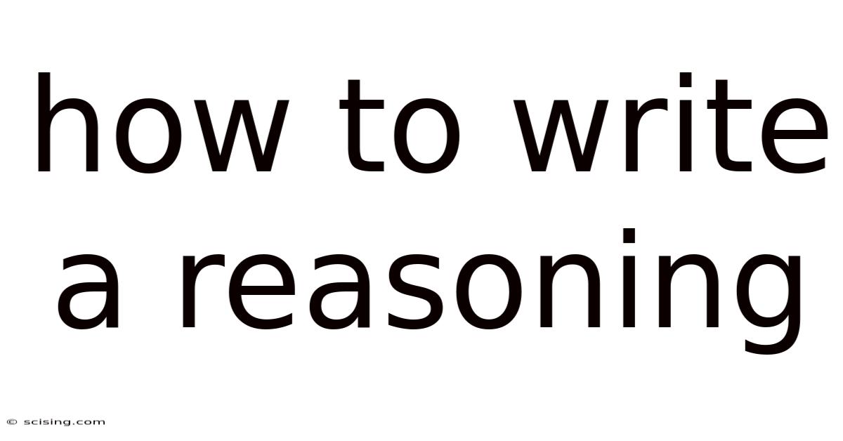 How To Write A Reasoning