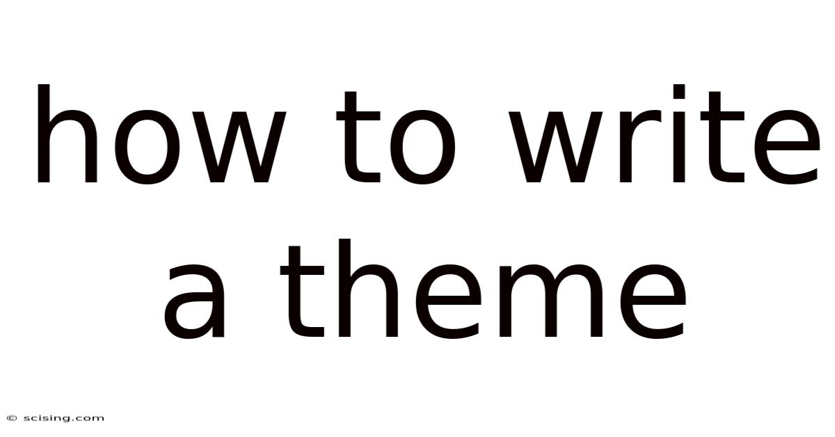 How To Write A Theme