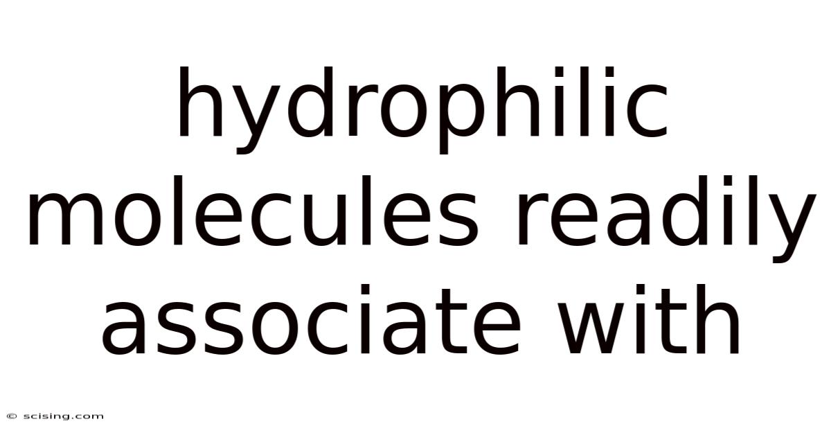 Hydrophilic Molecules Readily Associate With