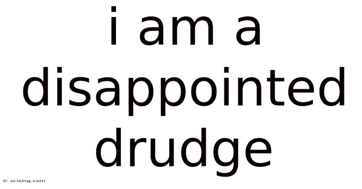 I Am A Disappointed Drudge