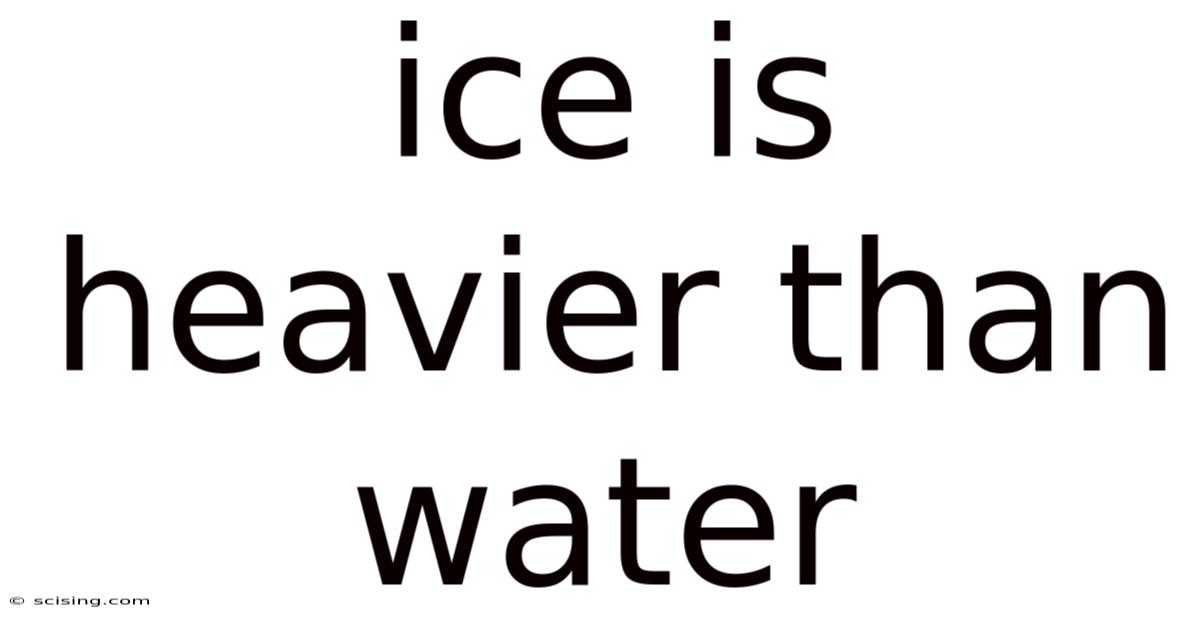 Ice Is Heavier Than Water