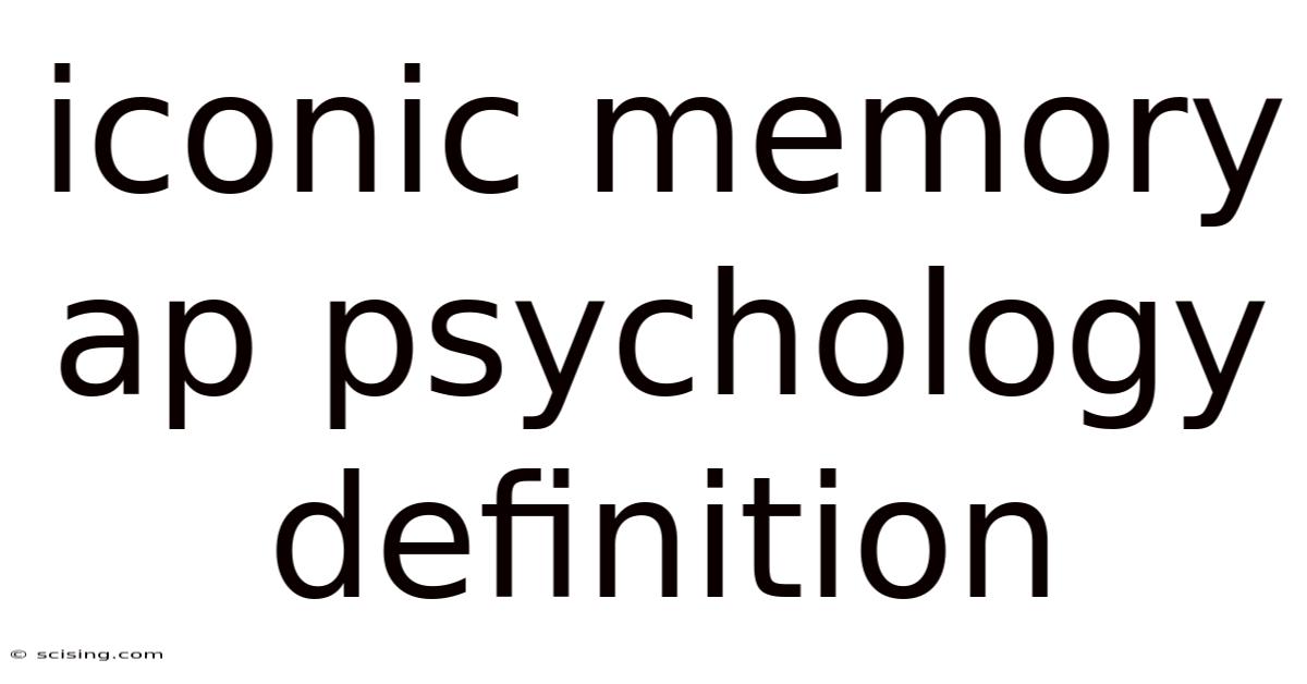 Iconic Memory Ap Psychology Definition