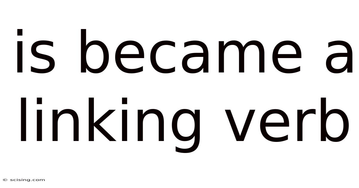 Is Became A Linking Verb