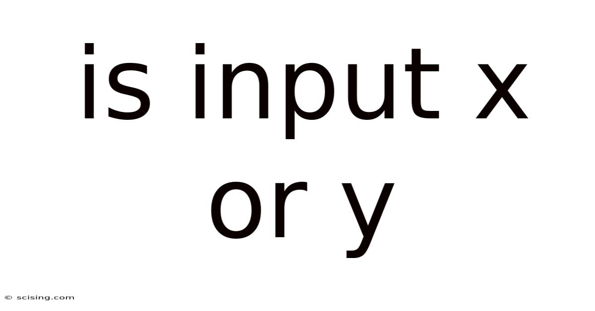 Is Input X Or Y
