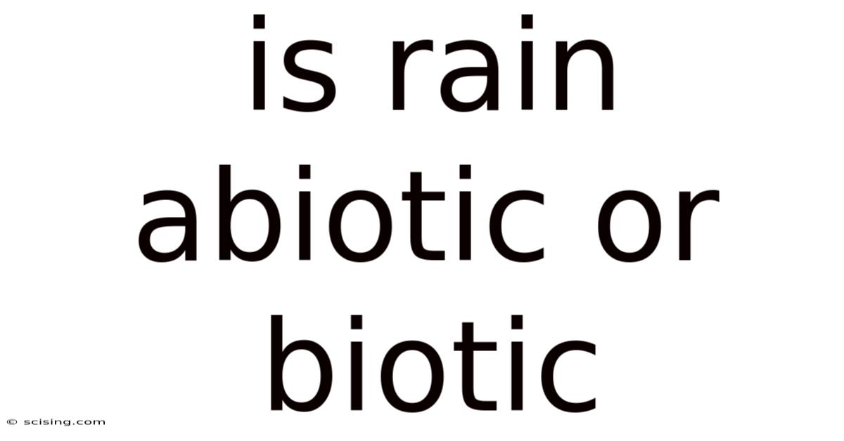 Is Rain Abiotic Or Biotic
