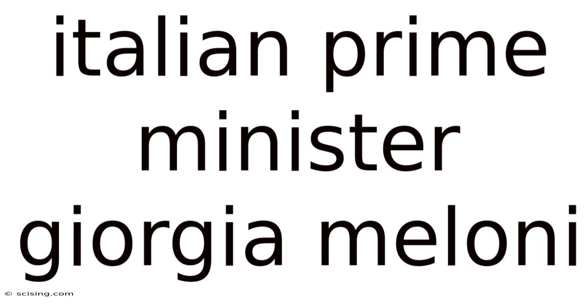 Italian Prime Minister Giorgia Meloni