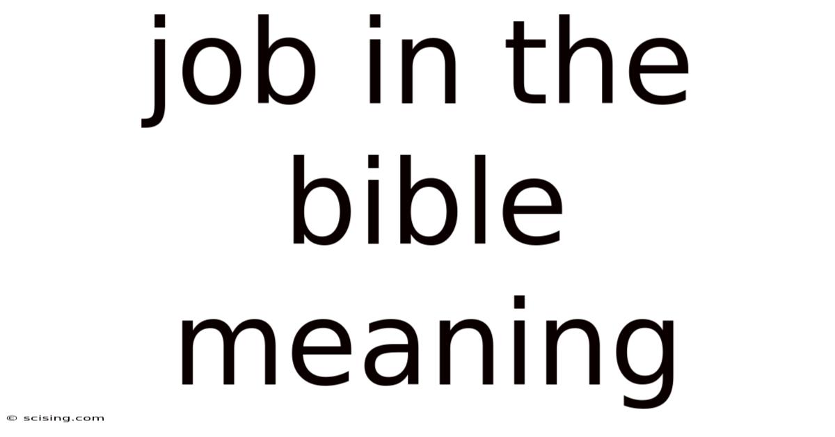 Job In The Bible Meaning