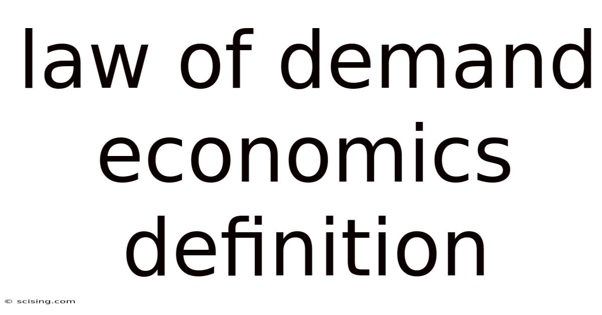 Law Of Demand Economics Definition