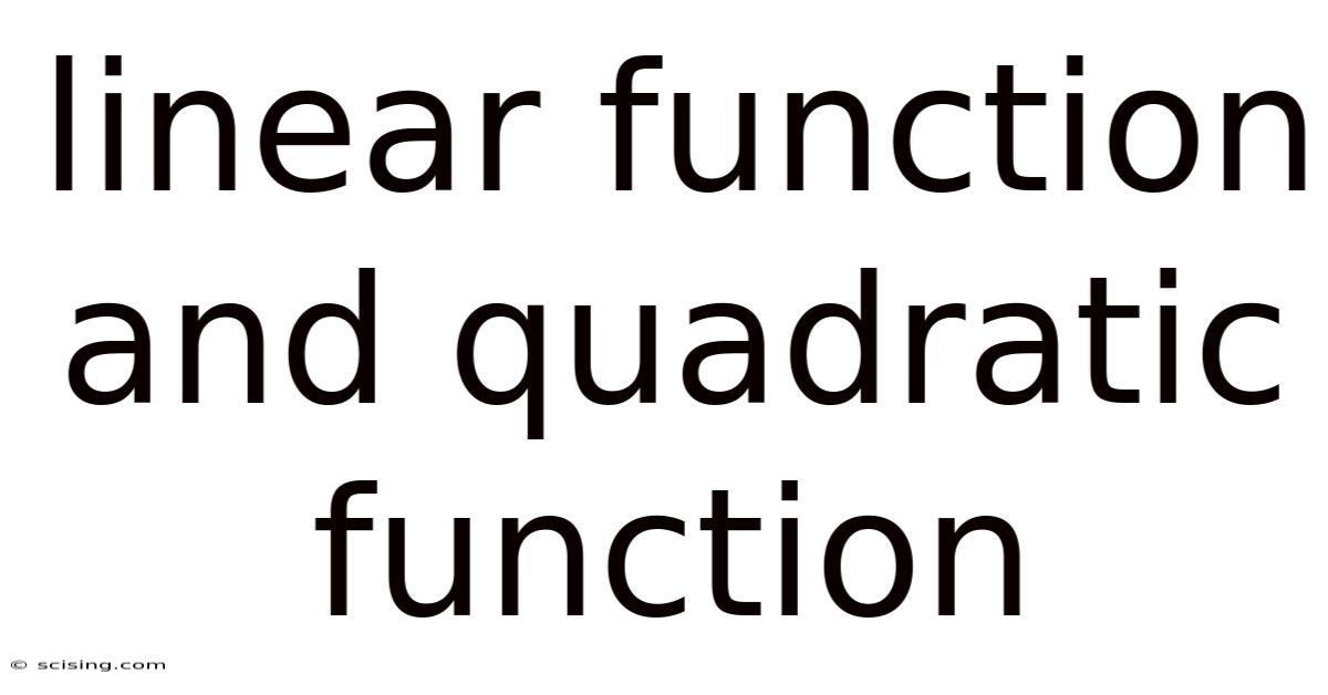 Linear Function And Quadratic Function