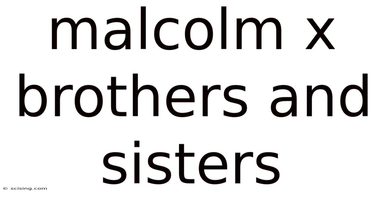 Malcolm X Brothers And Sisters
