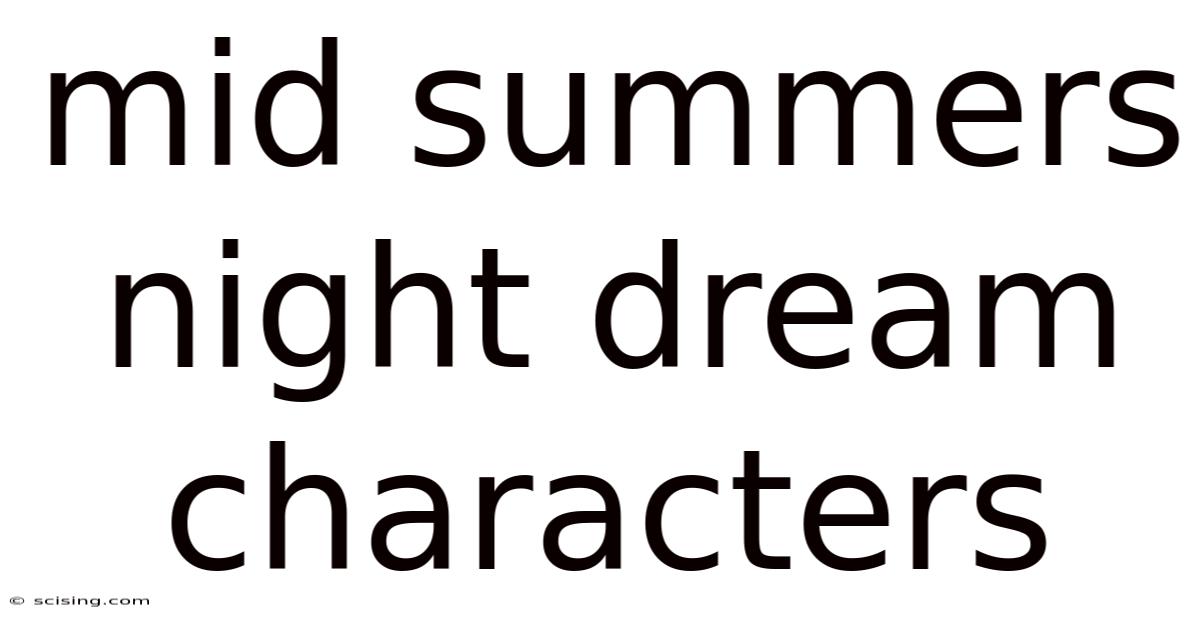 Mid Summers Night Dream Characters
