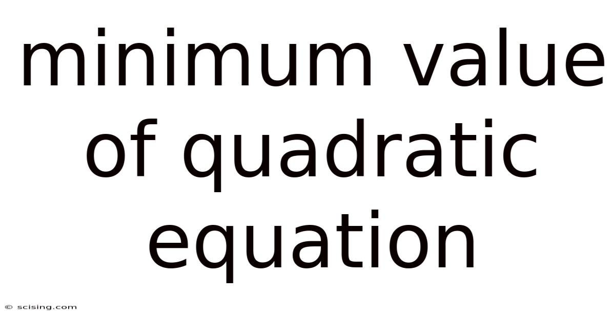 Minimum Value Of Quadratic Equation