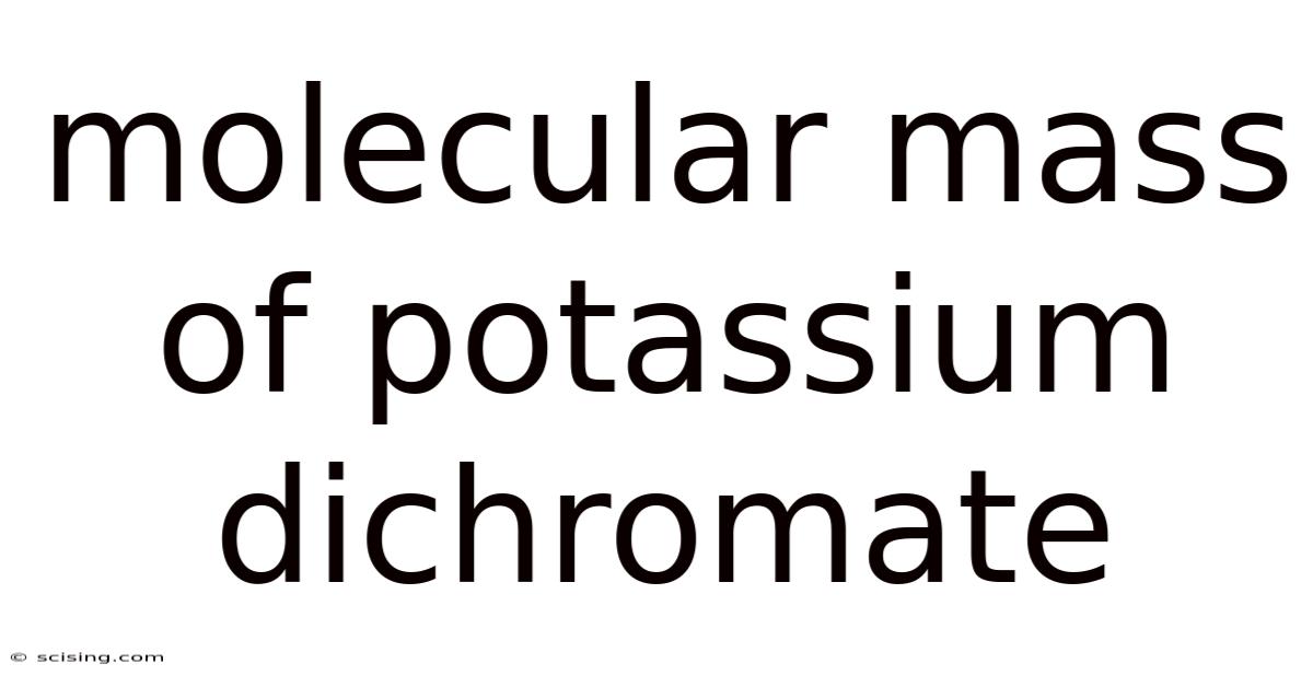 Molecular Mass Of Potassium Dichromate