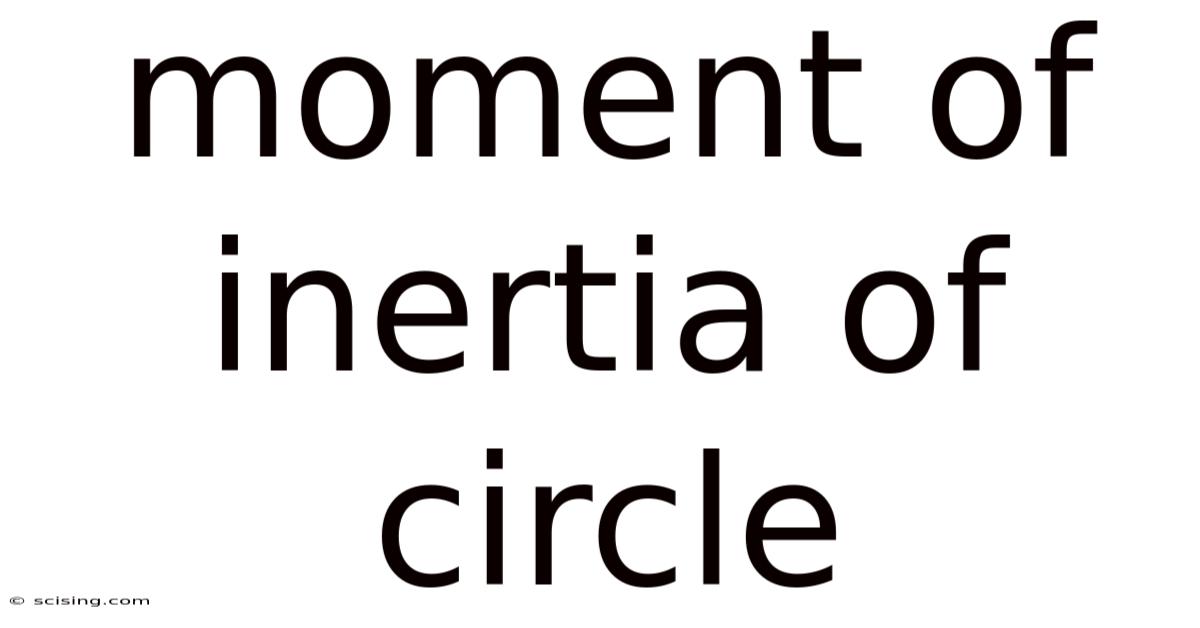 Moment Of Inertia Of Circle