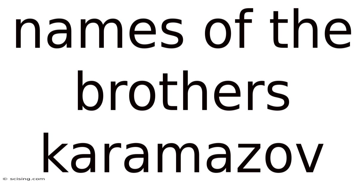 Names Of The Brothers Karamazov