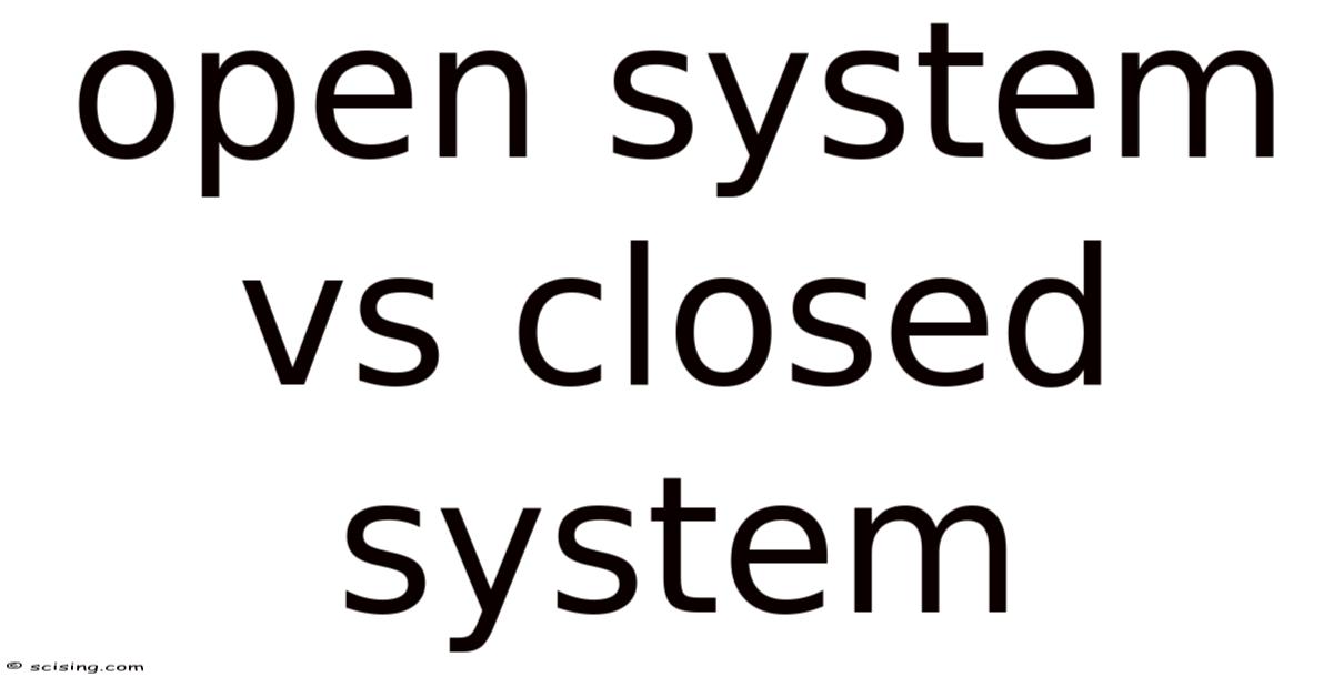 Open System Vs Closed System
