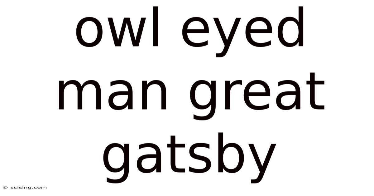 Owl Eyed Man Great Gatsby