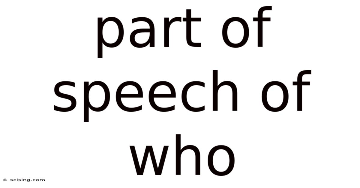Part Of Speech Of Who