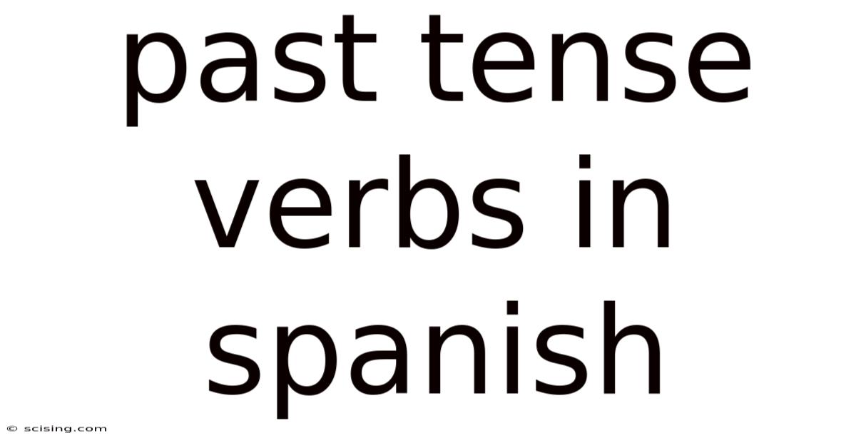 Past Tense Verbs In Spanish