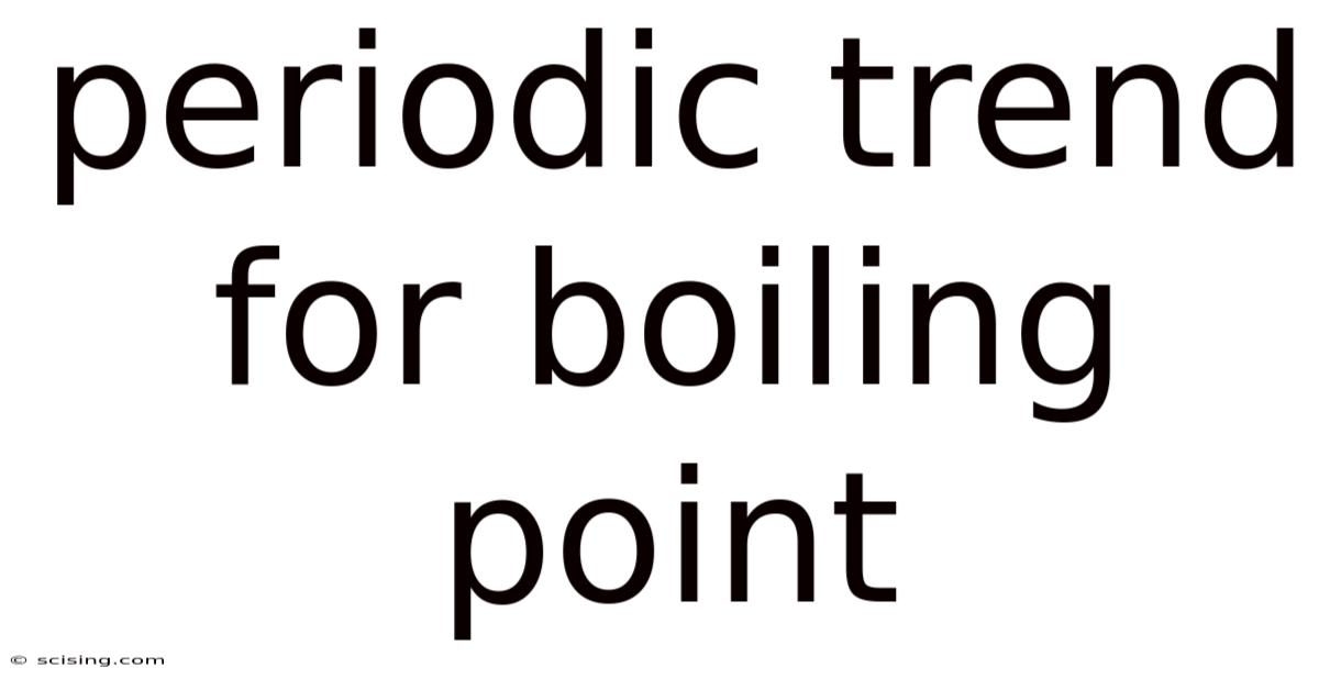 Periodic Trend For Boiling Point