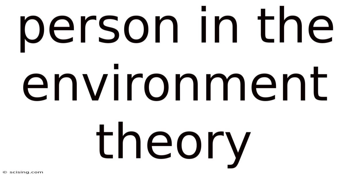 Person In The Environment Theory