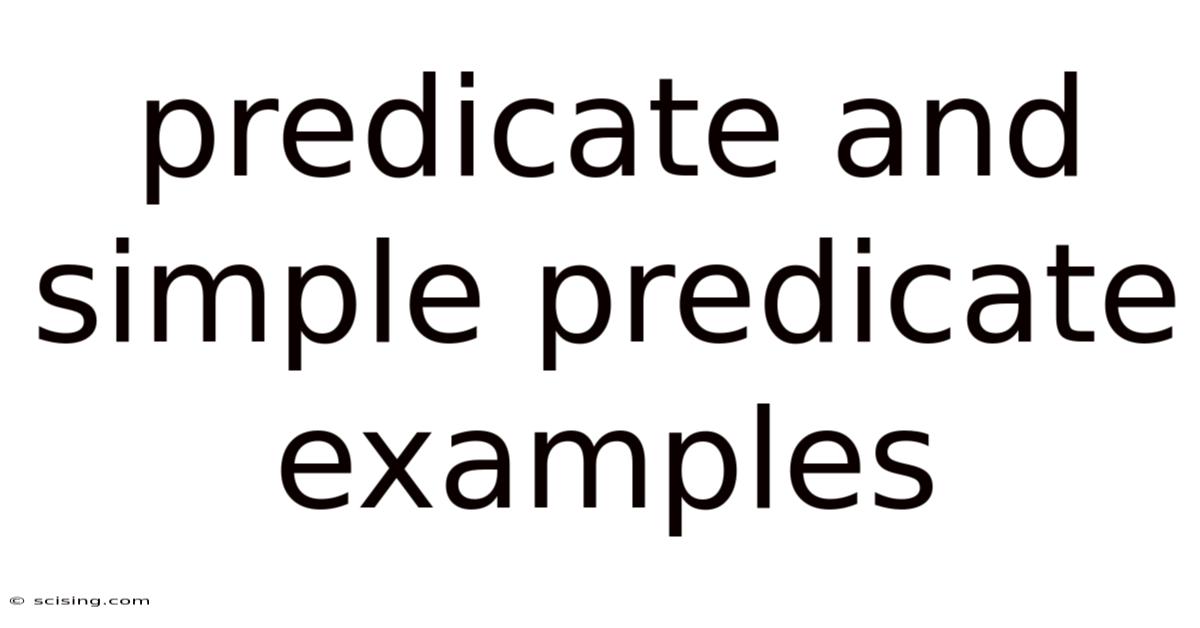 Predicate And Simple Predicate Examples