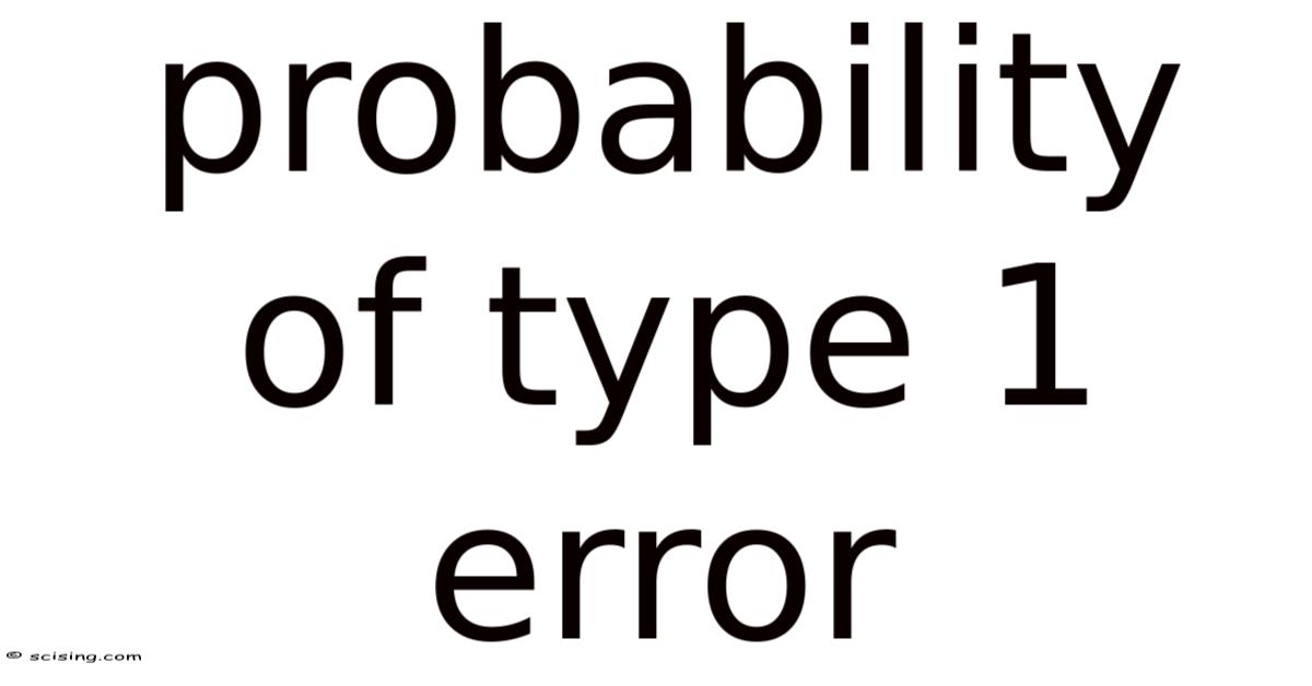 Probability Of Type 1 Error