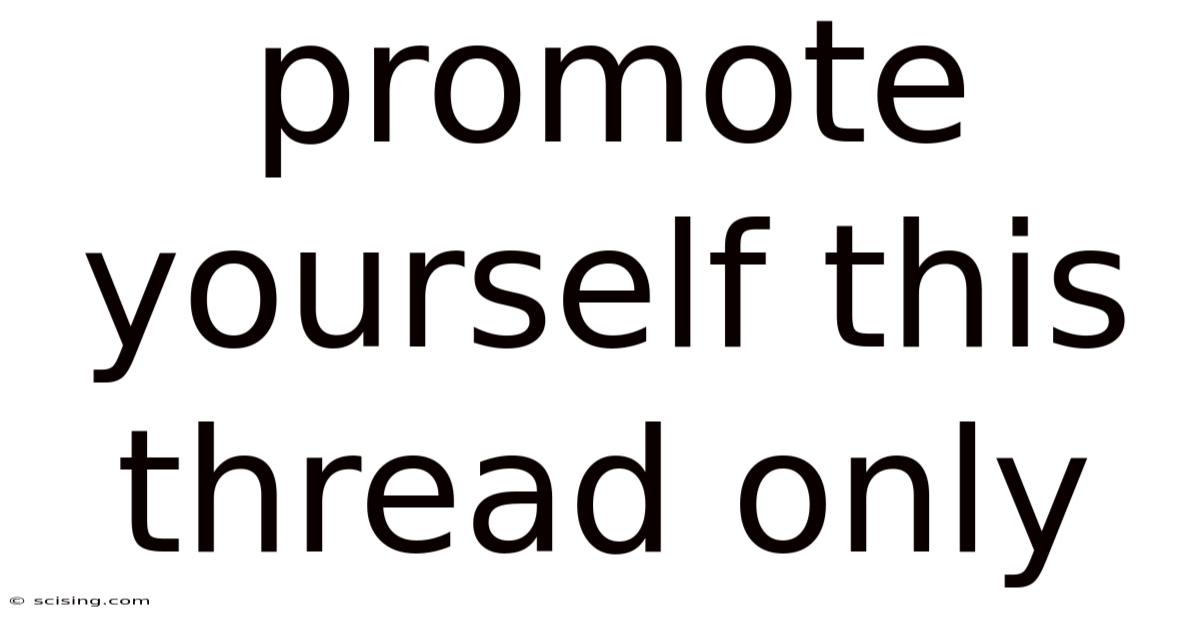 Promote Yourself This Thread Only