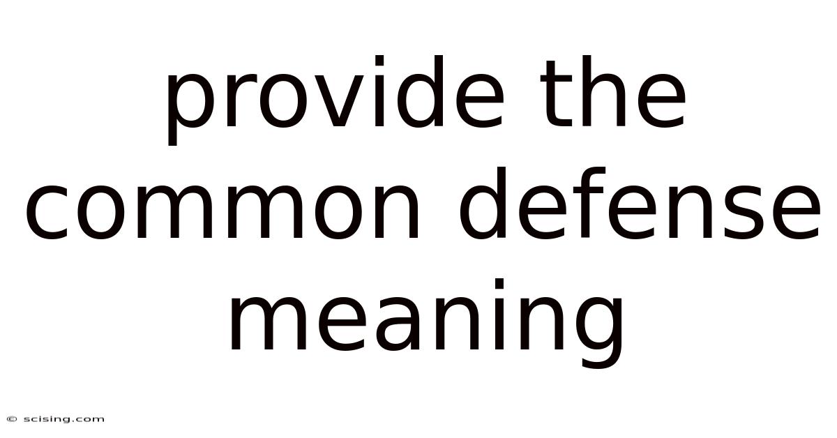 Provide The Common Defense Meaning