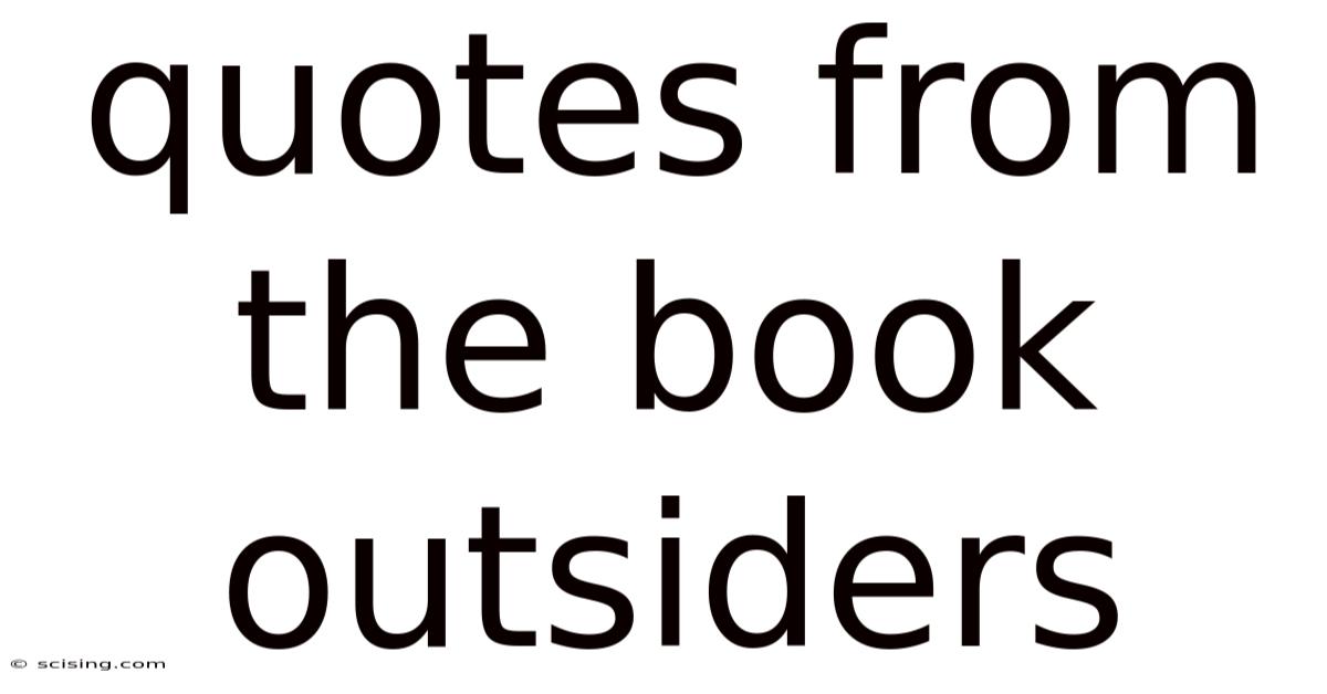 Quotes From The Book Outsiders
