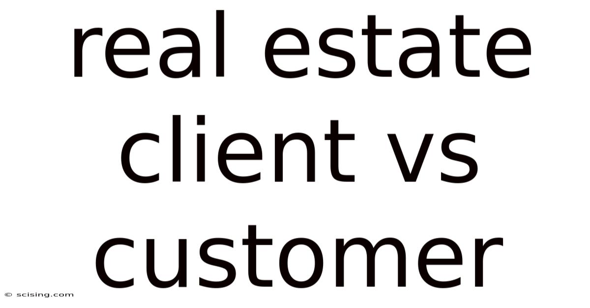 Real Estate Client Vs Customer